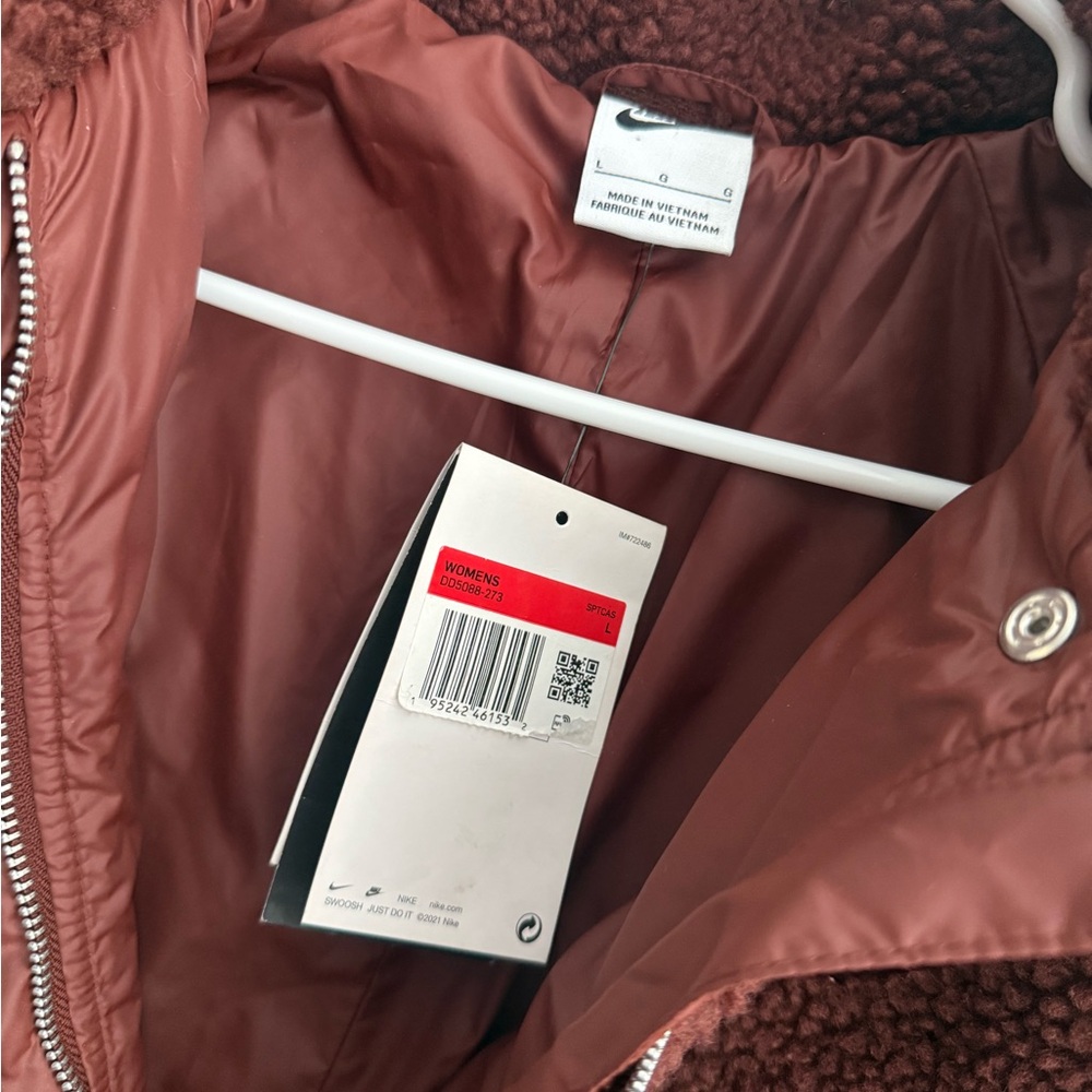 Nike Women's Brown Fleece Coat - Picture 5 of 6